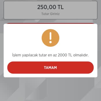 Ziraat Yatırım Hesabına 2000 ₺'den Aşağı Para Yatırılamıyor