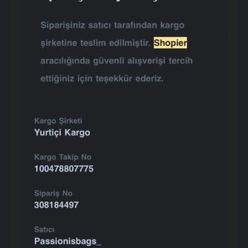 Passionisbags_ 2 Ürün Sipariş Verdim 1 Tanesi Gelmedi