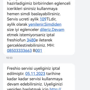Türk Telekom Freshiofun Servisine Üye Olmak İstemedim Ama Beni Üye Yapmışlar