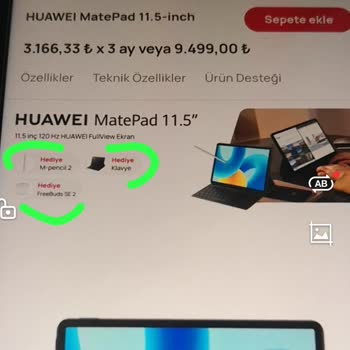 Huawei Tablet, Görselde Var Olan Ürünleri Göndermiyorlar
