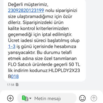 FLO Ayakkabı Siparişimi Göndermedi