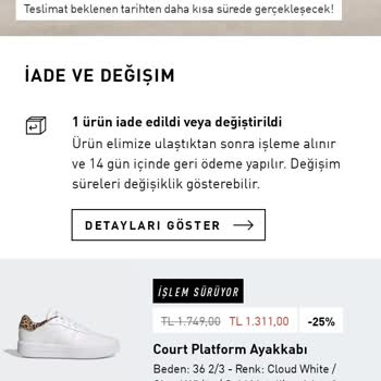 adidas İade Ücretim Aylardır Ödenmiyor