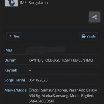 N11 Resmi Mağaza IMEI Kayıtsız Telefon