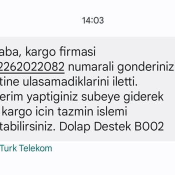 Sürat Kargo Dolap Uygulaması Üzerinden Verdiğim Siparişim Hala Ankara Şubesinden Çıkmadı Ve Şube Telefonlarına Da Cevap Verilmiyor!