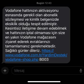 Vodafone Çalışanı T. C. Kimliğimin Fotoğrafını Çekti