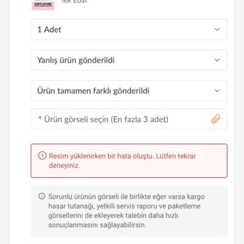 Trendyol İade Talebi Oluşturamıyorum