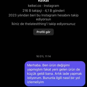 Keikei İade Talebimin Reddi