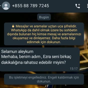WhatsApp Yabancı Numaradan Mesaj