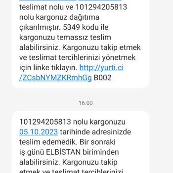 Yurtiçi Kargo Gönderimi Teslim Etmedi