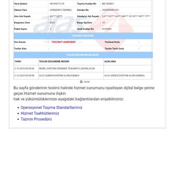 Aras Kargo Mahmutlar Şubesi Kasıtlı Olarak Teslimat Yapmıyor