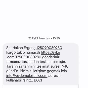Evdemo Lojistik Evdemo Kargo Teslim Süresi Mağduriyeti