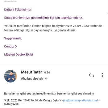 Sütaş Kampanyadan Kazandığım Hediyeler