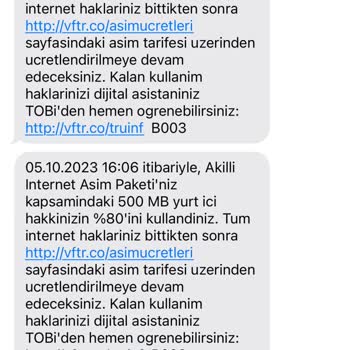 Vodafone Haksız Tarife Aşım Ücreti