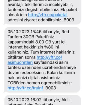 Vodafone Haksız Tarife Aşım Ücreti