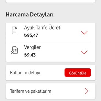 Vodafone Yetersiz Tarife Değişikliği