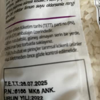 Son Kullanma Tarihinden Önce Güvelenen Yayla Pirincim