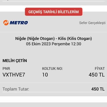 Obilet Metro Firması Bilet Alınan Yere Götürmüyor.