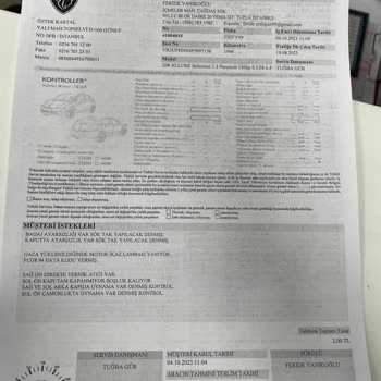 Peugeot 208 Sıfır Araç Motor Arızası