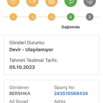 Bir Günde Kargo Bershka'dan Aldığım Montun Kargosuyla İlgili Sorun Yaşıyorum