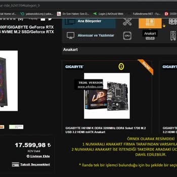 İtopya Bilgisayar Siparişimdeki İşlemci Değişimi Talebi