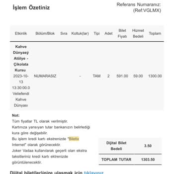 Biletix Bilet Ücretinin İadesi
