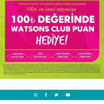 Watsons Club Puan Yüklenmedi