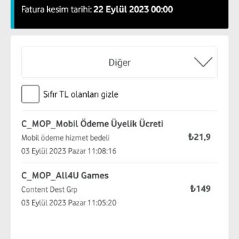 Vodafone Haberim Olmadan Mobil Üyelik Ücreti Çekmiş