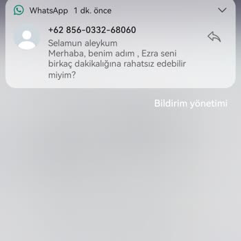WhatsApp Üzerinden Yabancı Kodlu Telefon Numarasından Gelen Mesaj