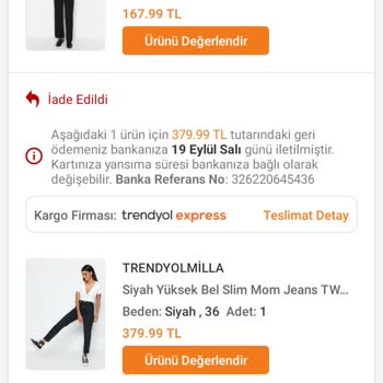 Trendyol Express İade Paramı Yatırmadılar