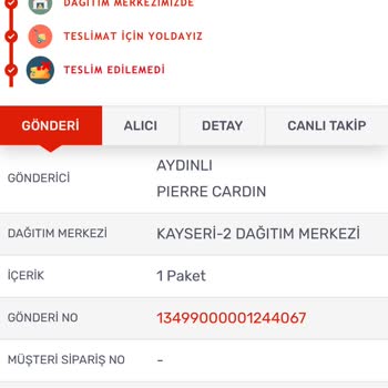 KARGOMsende Kargo Teslim Edilememesi