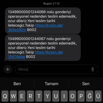 KARGOMsende Kargo Teslim Edilememesi