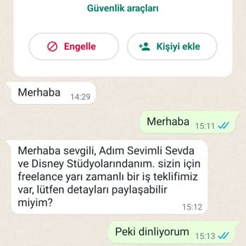 WhatsApp Tanımadığım Numaralardan Gelen Mesaj