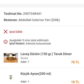 Trendyol İadesiz İptal Edilen Sipariş
