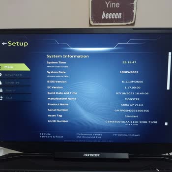 Monster Abra A7 V14.6 Açılmıyor Bios Ayarlarında Kilitlendi
