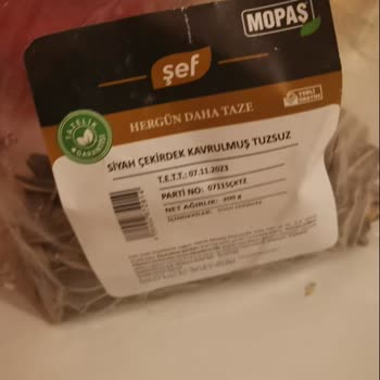 Mopaş Hipermarket Şef Markalı Siyah Çekirdek Paketinden Büyük Ölü Böcek Çıkması