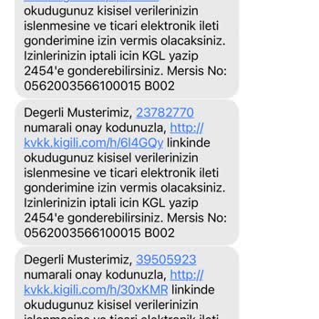 Kiğılı Giyim'den Gelen Alakasız SMS