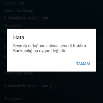 Türkiye Finans Aldığım Hisseyi Satamama
