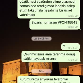 Kitapfoni Ürün Elime Ulaşmadı Fakat Ücret İadesi De Yapılmıyor.