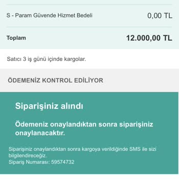 Sahibinden Güvenli Ödeme Mağduriyeti