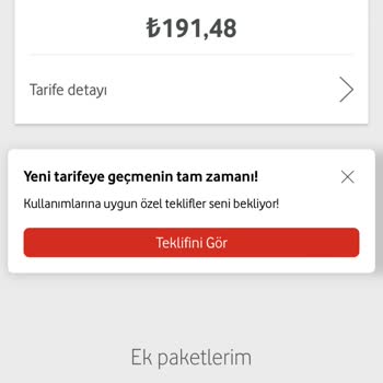 Vodafone Ek Paket, Yükseltme Tarifesi Gibi Sunuldu