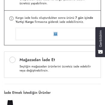 Boyner Ürün İade İsteği