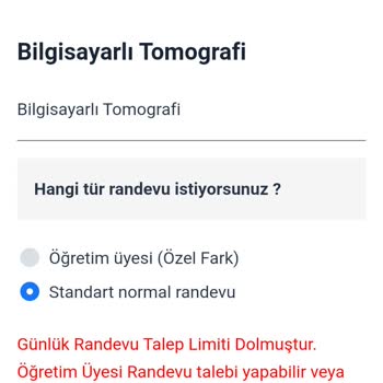 Hacettepe Üniversitesi Hastanesi Akciğer Tomografisi İçin Randevu Alamama