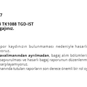 THY Bagaj Kırıp Tazminat Ödemiyor