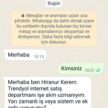 WhatsApp Trendyol İş Birliği Adına Mesaj Geldi Tanımadığım Numaradan