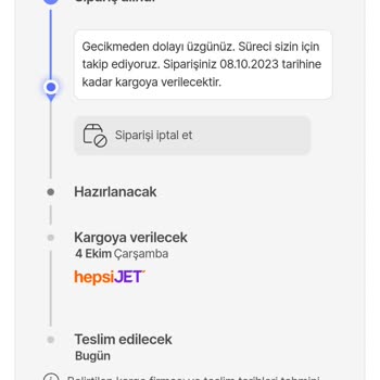 Hepsiburada Kargo Gecikmesinden Mağduriyet