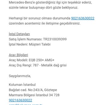 Mercedes-Benz Para İadesi Yapmıyor