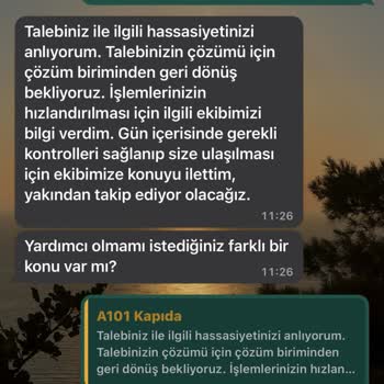 A101 Kapıda Uygulamasından Ücret İadem Yapılmadı!