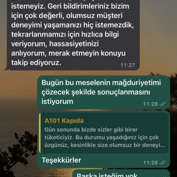 A101 Kapıda Uygulamasından Ücret İadem Yapılmadı!