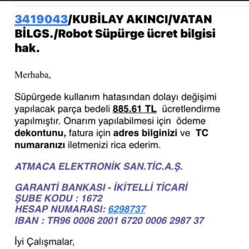 Vatan Bilgisayar Servis Dönüşü Arızalı Ürün