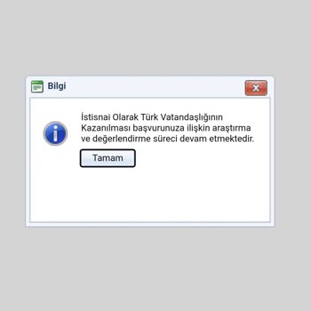 Nüfus ve Vatandaşlık İşleri Vatandaşlık Başvurum Araştırma Değerlendirme Süreci